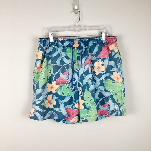 polo floral swim trunks
